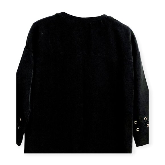Zara Black Grommet Lace-Up Tunic Dress Size S - Picture 9 of 13